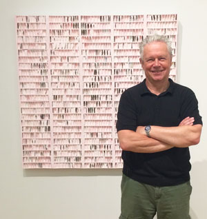 Mark Osborne, Untitled pink
Acrylic on board, card and plaster
121 x 124 cms
Shown at the John Moores Painting Prize Exhibition 